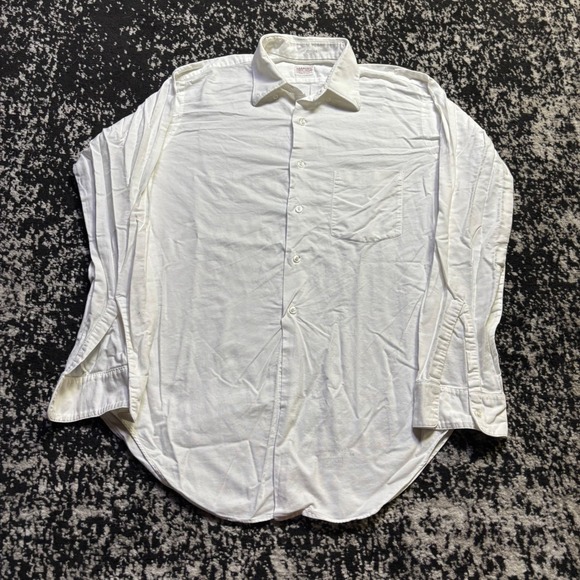 Arrow Other - Vintage 60s Arrow Gordon Oxford Shirt Mens White Cotton Button Down USA Made